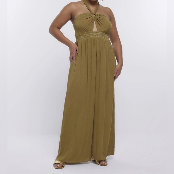 River Island and NWT Bandeu Halterneck Beach Jumpsuit. - Picture 1 of 16